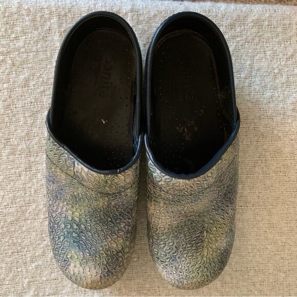 Sanita Reptile Embossed Leather Slip-On Clogs Gator Women’s Size 8 - Picture 7 of 14